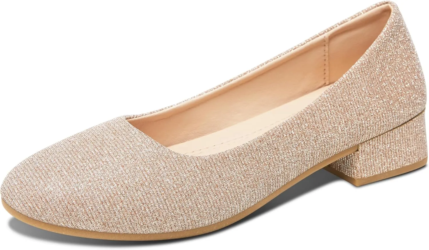 ALTOCIS Women’s Low Block Chunky Heels Pumps Ladies Elegant Closed Round Toe Pumps Shoes Low Platform Office Pumps Shoes
