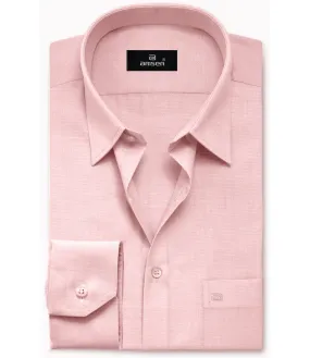 ARISER Uber Light Pink Cotton Rich Blend Solid Formal Slim Fit Full Sleeve Shirt for Men (Pack of 1) - UB90803