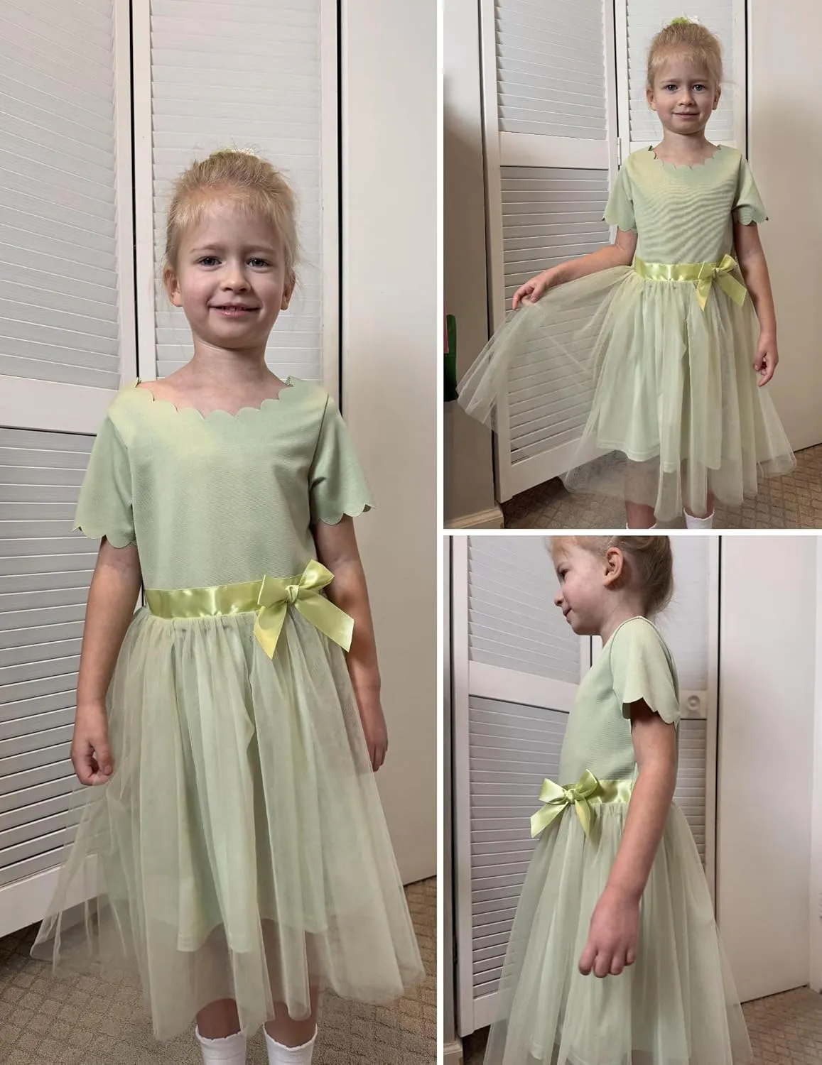Arshiner Girls Dress Tutu Fluffy Summer Dresses Belted Wedding Party Flower Girls' Dress Size 3-11 Years