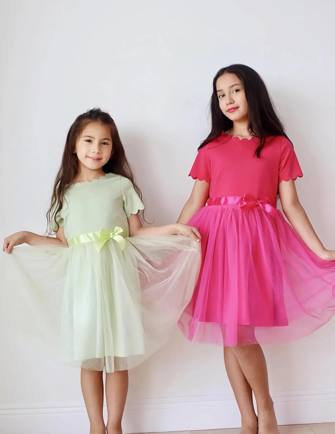 Arshiner Girls Dress Tutu Fluffy Summer Dresses Belted Wedding Party Flower Girls' Dress Size 3-11 Years