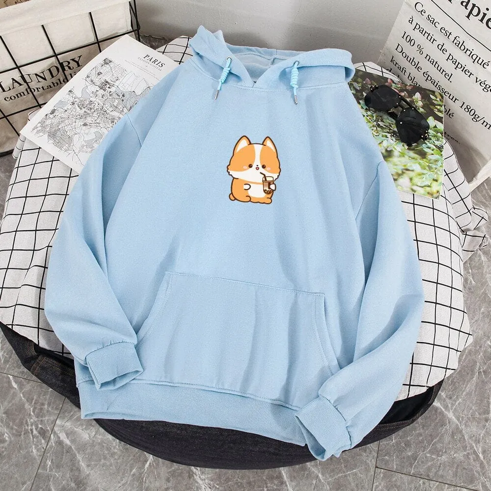 Boba Lovin Corgi Soft Hoodie