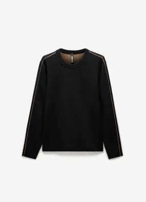 Chainstitched Relaxed Sweater Black