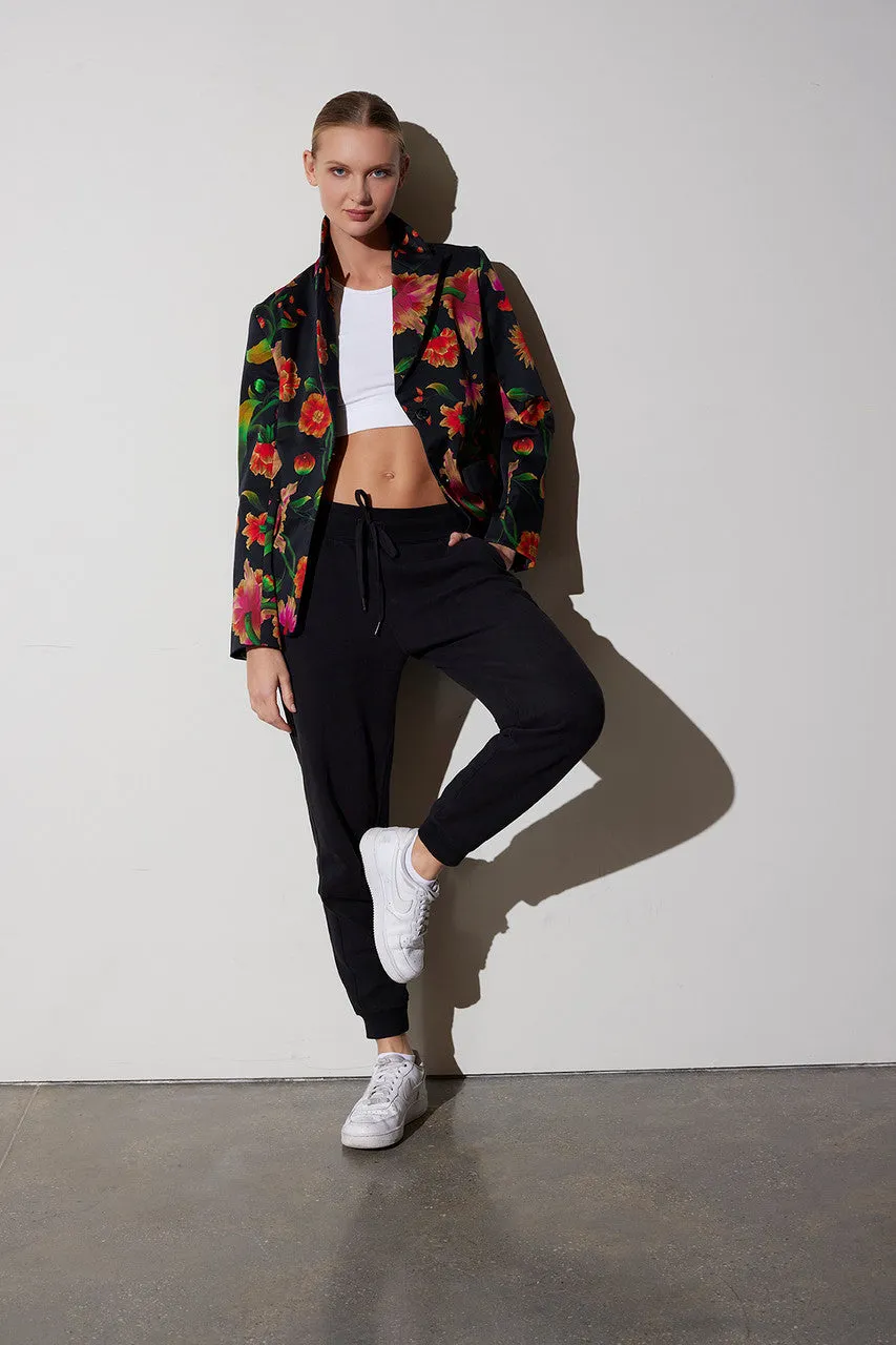 Chikayo-Cotton Sateen Tailored Blazer Jacket