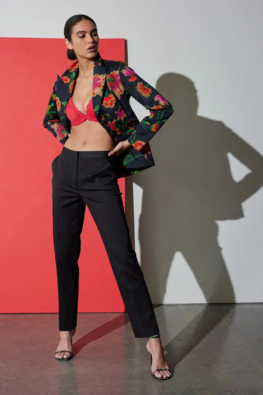 Chikayo-Cotton Sateen Tailored Blazer Jacket