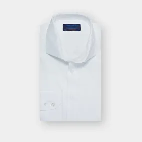Contemporary Fit, Cutaway Collar, 2 Button Cuff Shirt in a White Herringbone Cotton