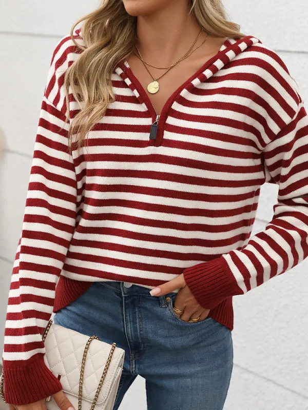 Cozy Striped Knit Hoodie Jumper - Your New Trendy Staple