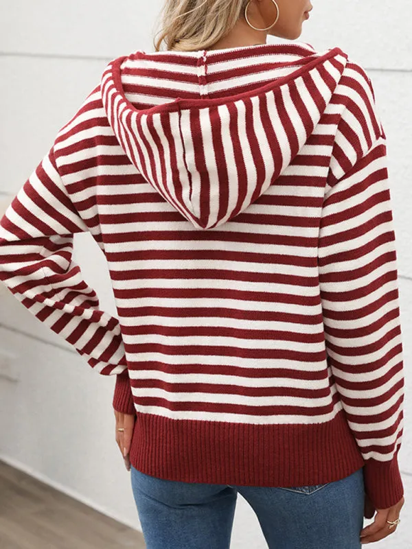 Cozy Striped Knit Hoodie Jumper - Your New Trendy Staple