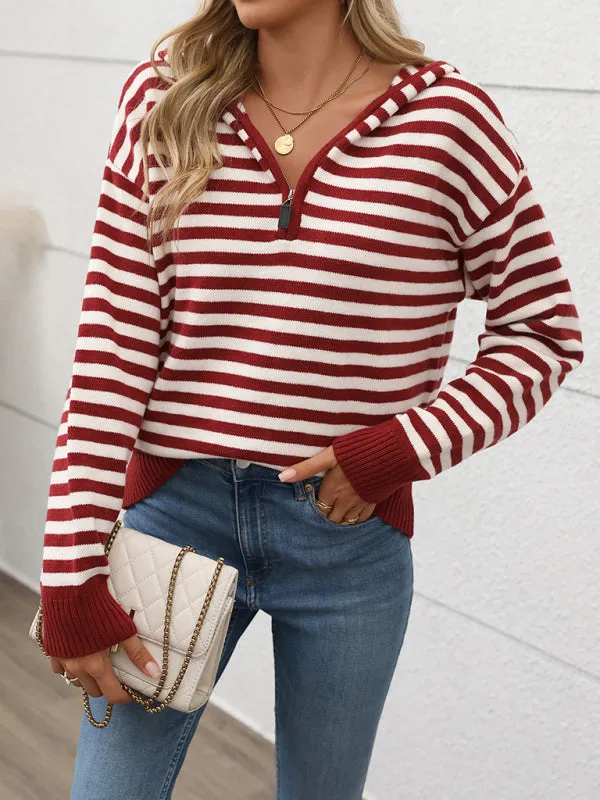 Cozy Striped Knit Hoodie Jumper - Your New Trendy Staple