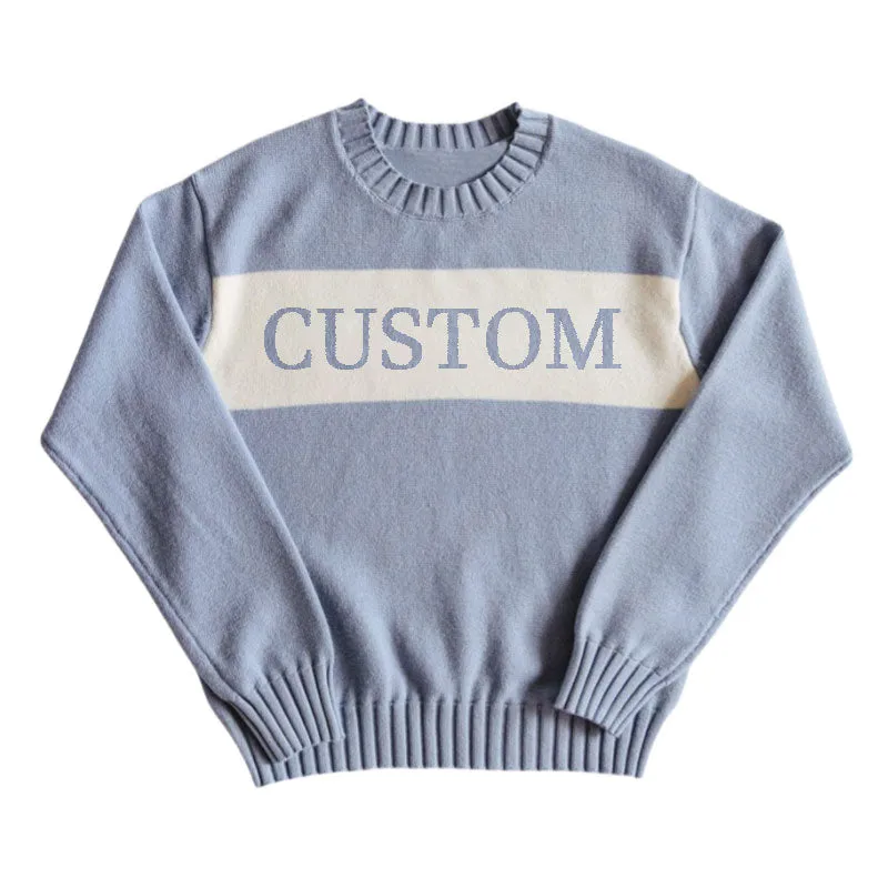 Custom 100% Cotton Retro Stripe Knit Sweater - OEM/ODM Knitwear Manufacturer