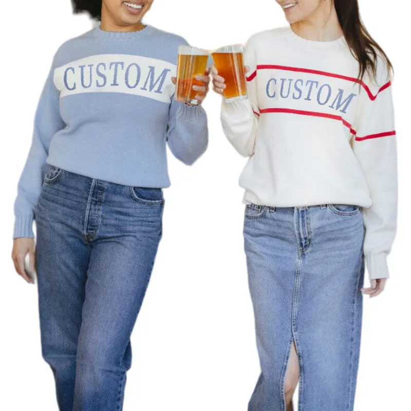 Custom 100% Cotton Retro Stripe Knit Sweater - OEM/ODM Knitwear Manufacturer