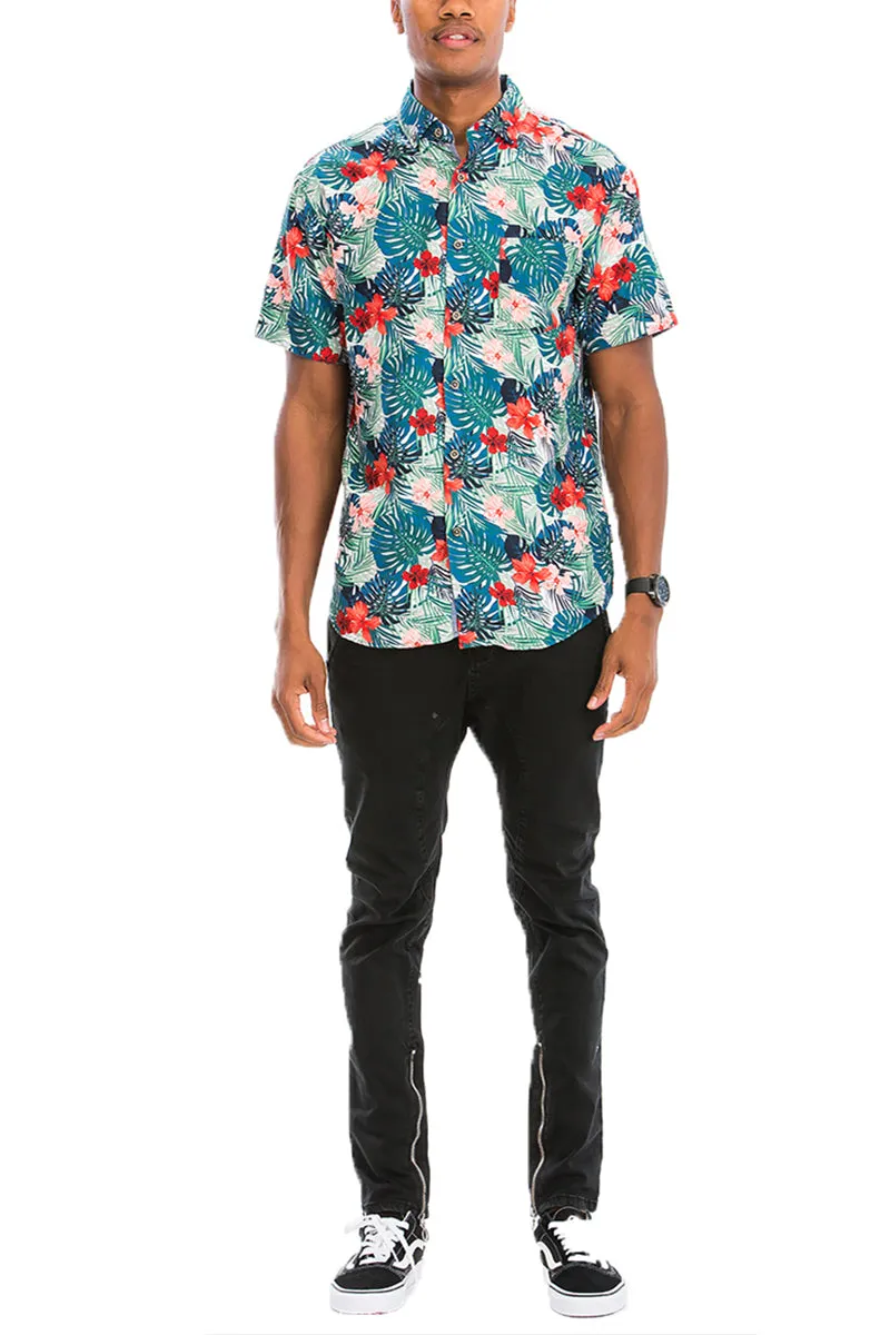 Digital Print Hawaiian Short Sleeve Shirt