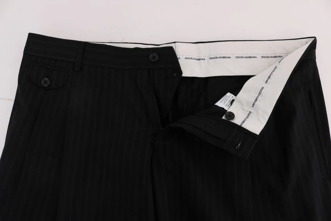 Dolce & Gabbana Elegant Blue Striped Dress Trousers