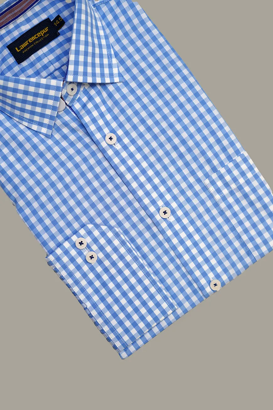 Formal Shirt - Supernova White & Blue Checks