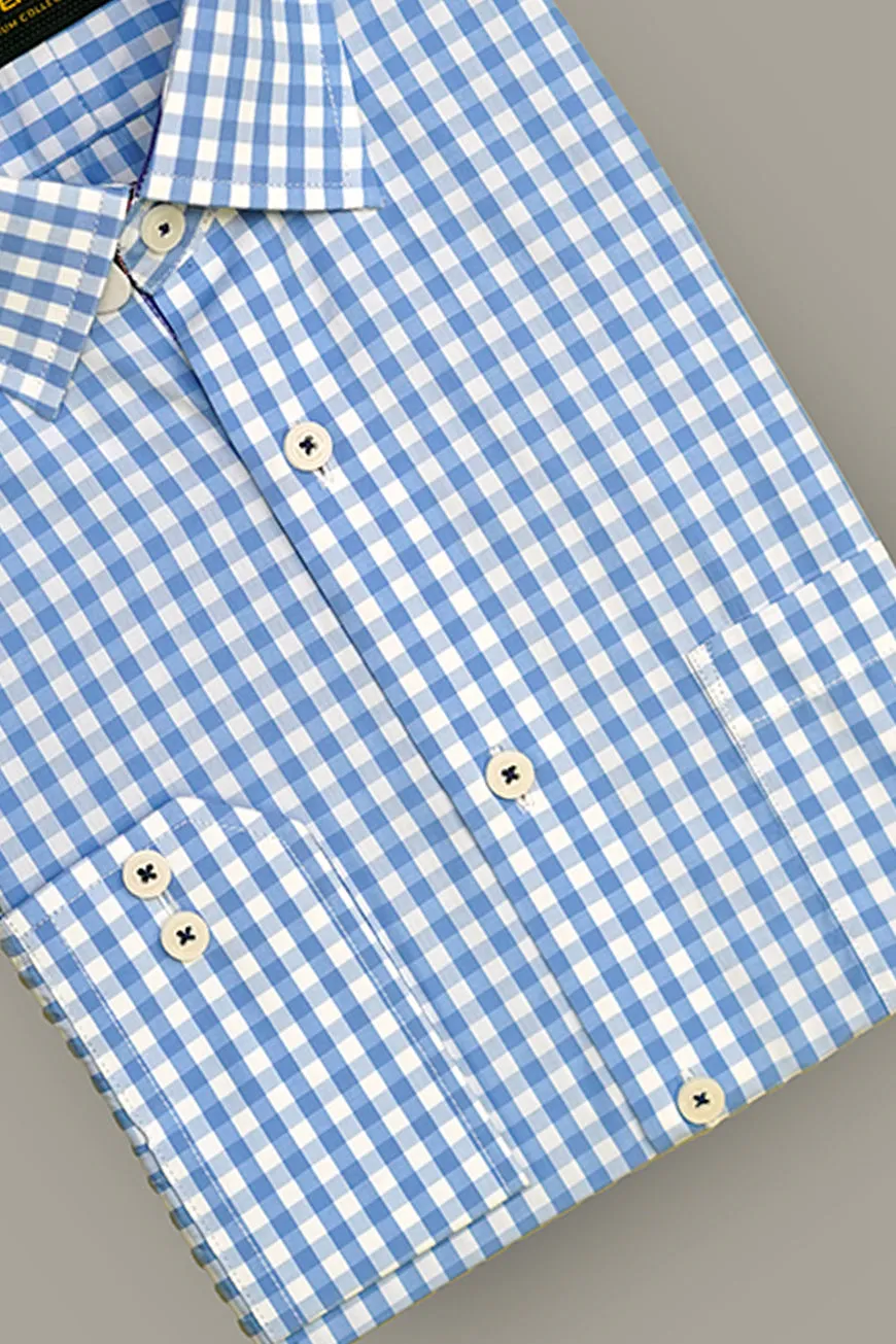 Formal Shirt - Supernova White & Blue Checks