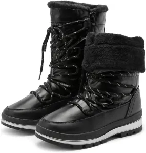 HEAWISH Women’s Winter Snow Boot Fur Lined Mid Calf Warm Boots