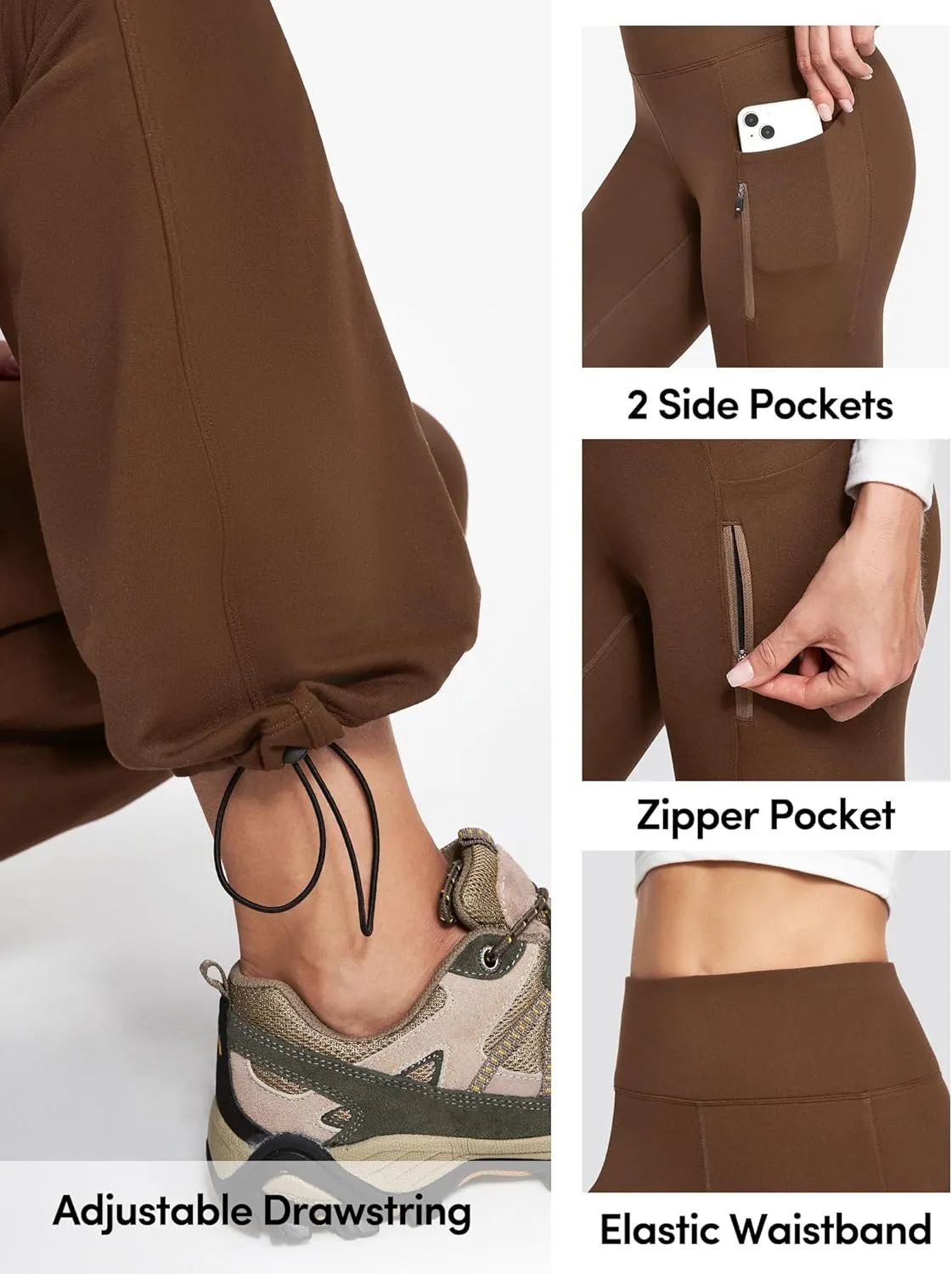 IUGA Fleece Lined Pants Women Water Resistant Hiking Pants Winter Flare Leggings with Pockets Bootcut Thermal