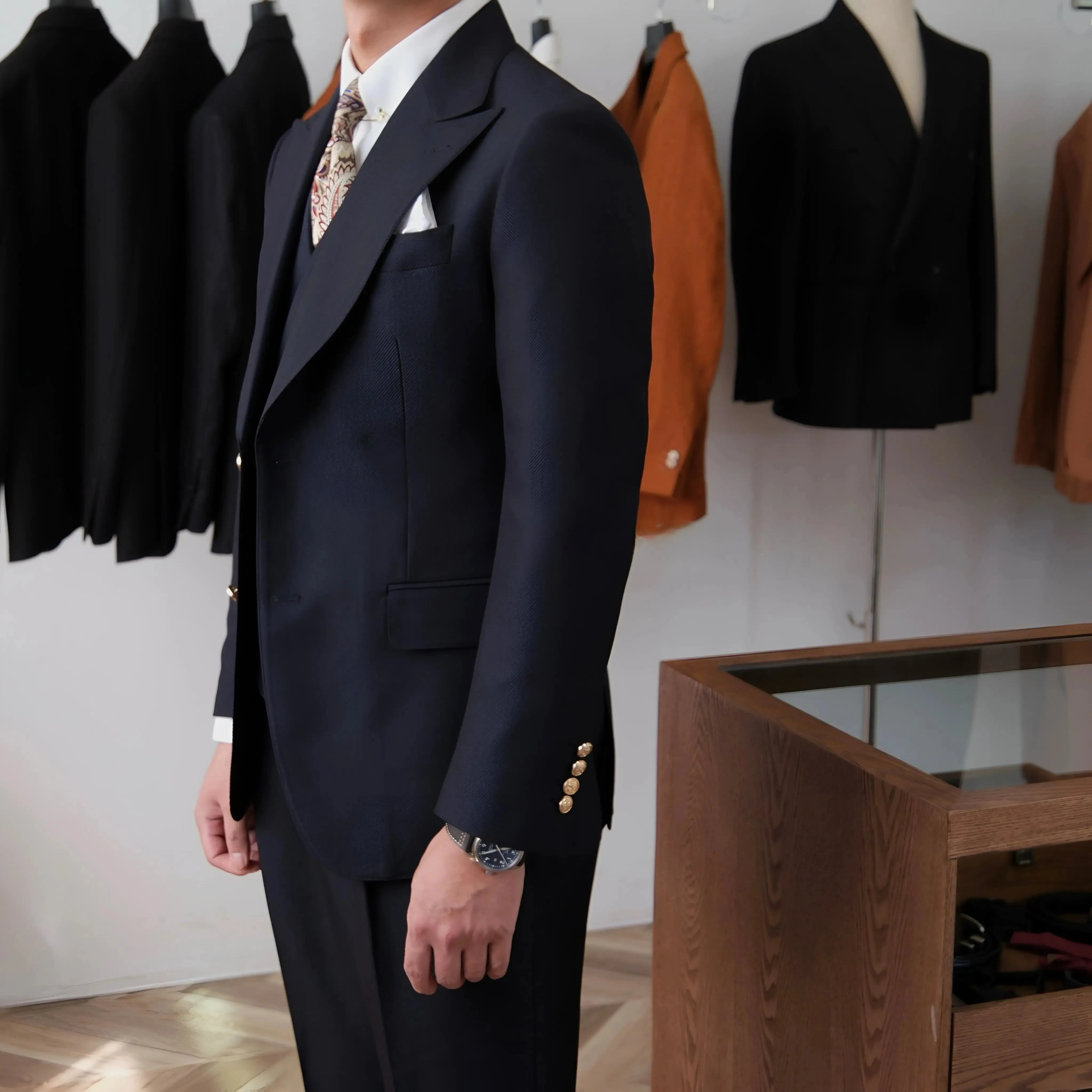 Jet Black Milano Suit (Jacket   Waistcoat   Trousers) - Cross & Crown