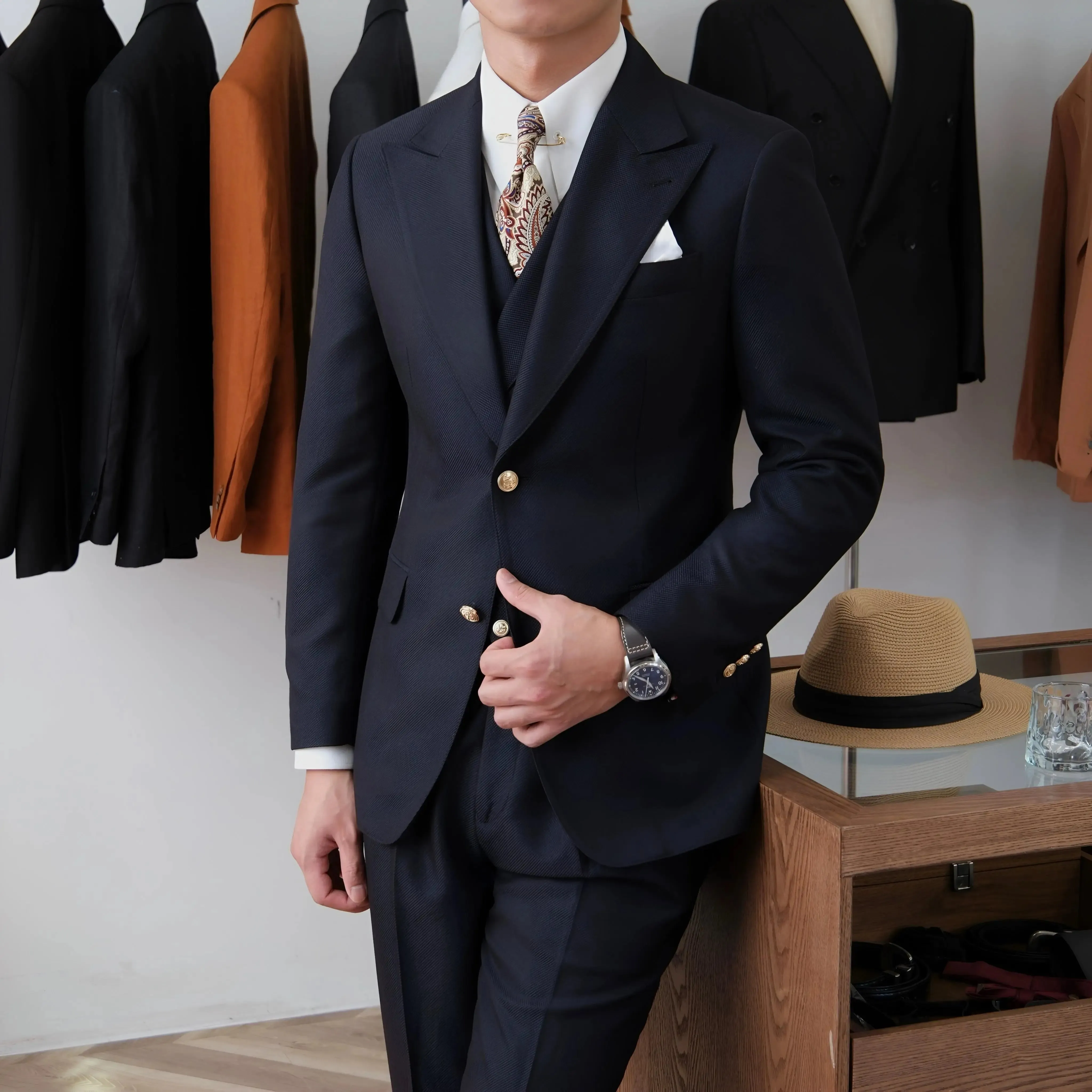 Jet Black Milano Suit (Jacket   Waistcoat   Trousers) - Cross & Crown