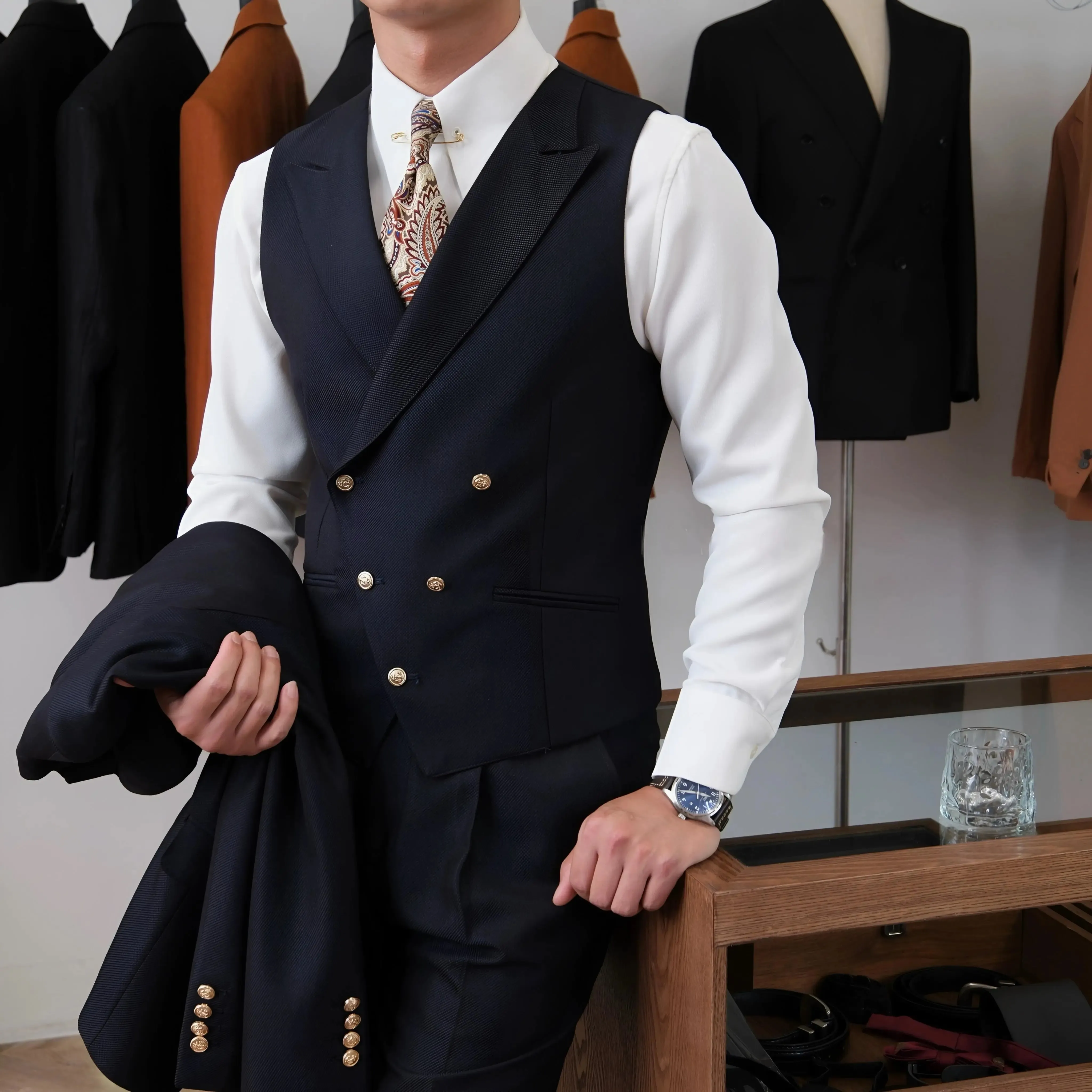 Jet Black Milano Suit (Jacket   Waistcoat   Trousers) - Cross & Crown