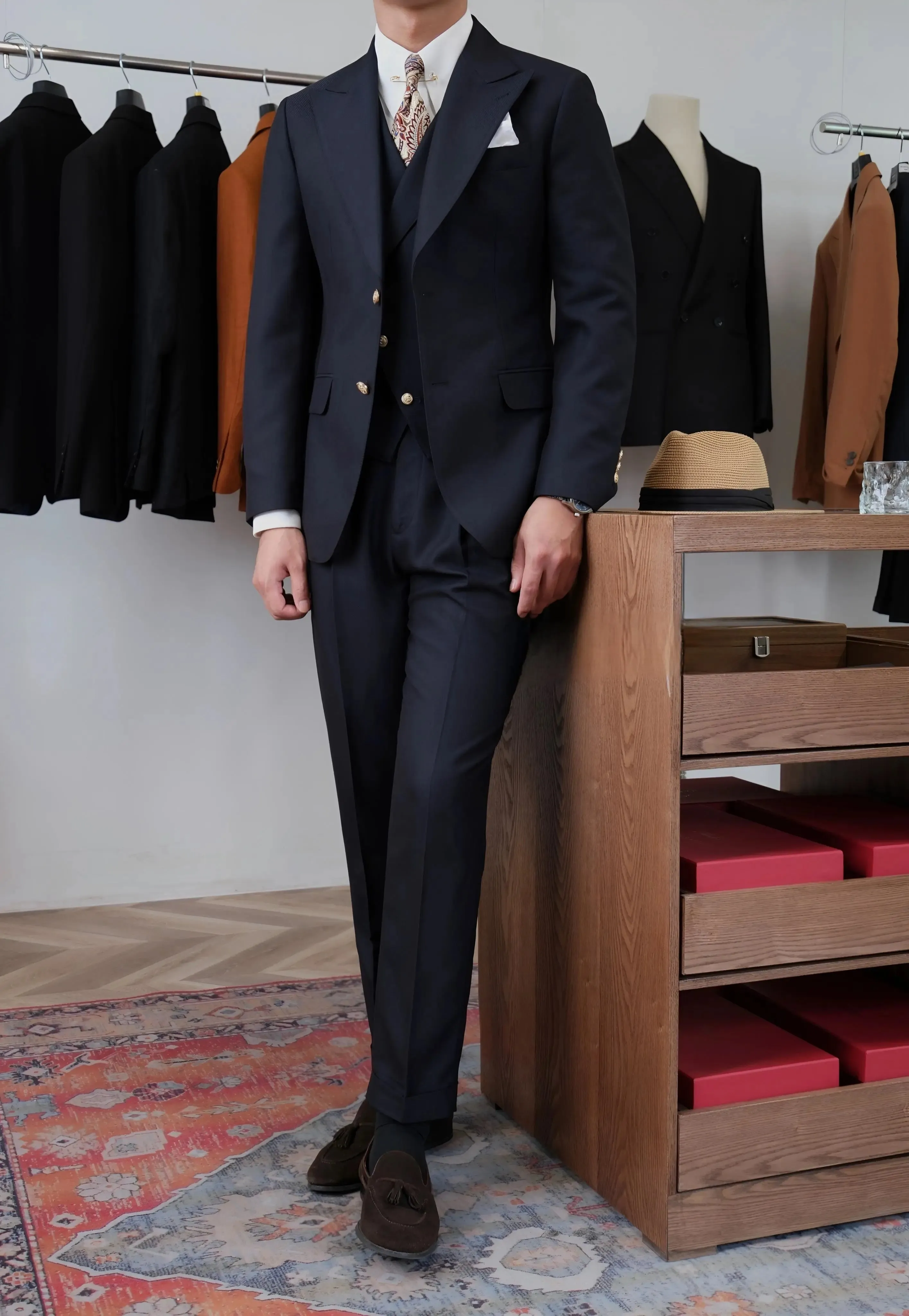 Jet Black Milano Suit (Jacket   Waistcoat   Trousers) - Cross & Crown