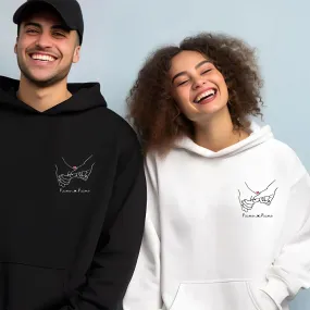 Matching Couple Hoodies - Pinky Promise Custom Embroidered Hoodies Sweatshirts for Couples