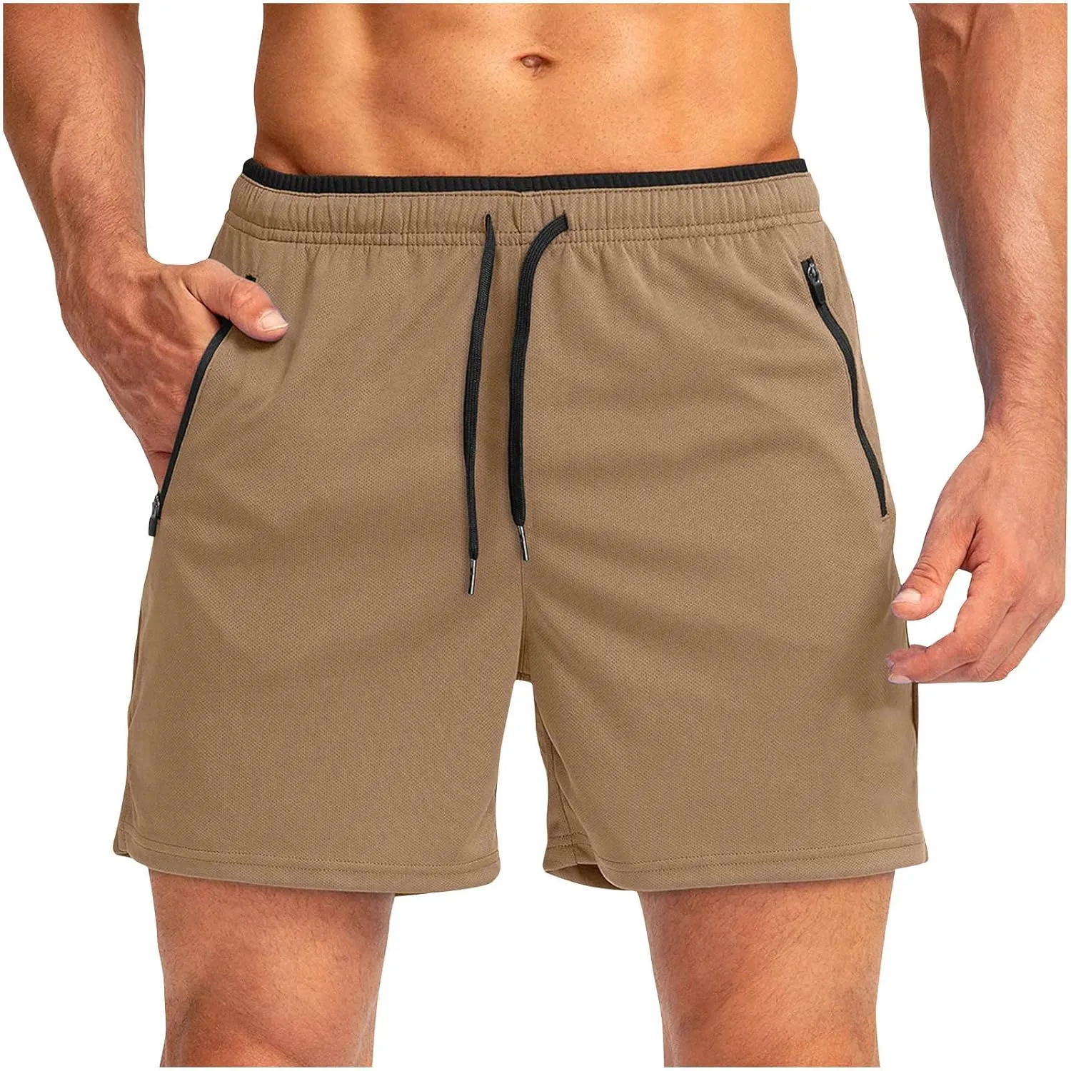Mens Mesh Shorts Breathable Basketball Running Workout Athletic Shorts Fashion Activewear with Zipper Pockets