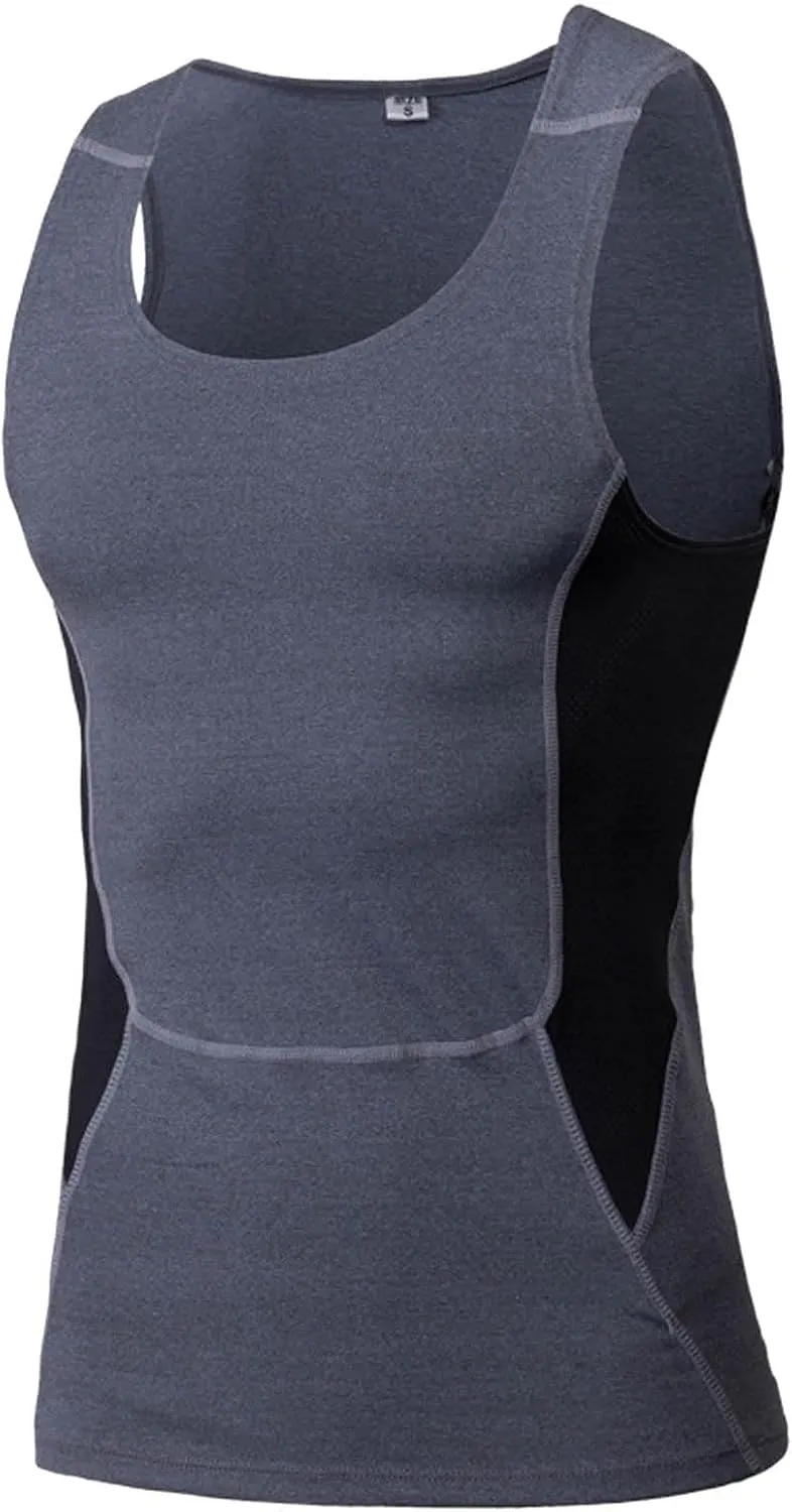 Mens Shaper Slimming Compression Shirt Shaperluv Body Athletic Exercise Vest Man Tight Big and Tall Gym Running Tank