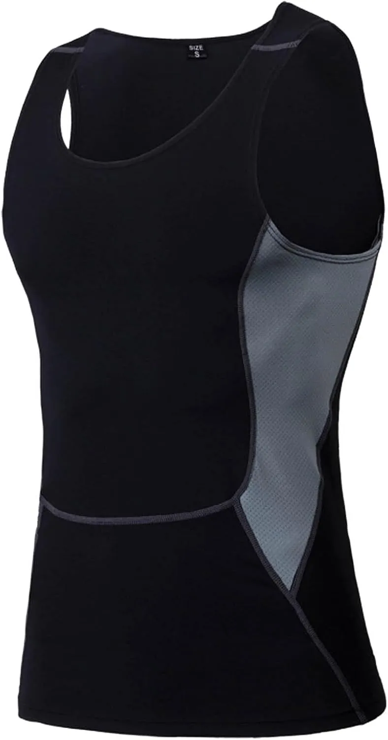 Mens Shaper Slimming Compression Shirt Shaperluv Body Athletic Exercise Vest Man Tight Big and Tall Gym Running Tank