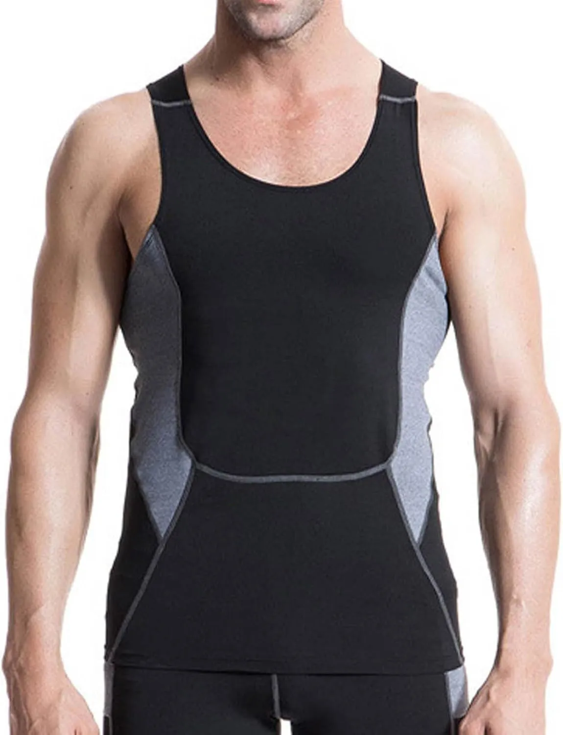 Mens Shaper Slimming Compression Shirt Shaperluv Body Athletic Exercise Vest Man Tight Big and Tall Gym Running Tank