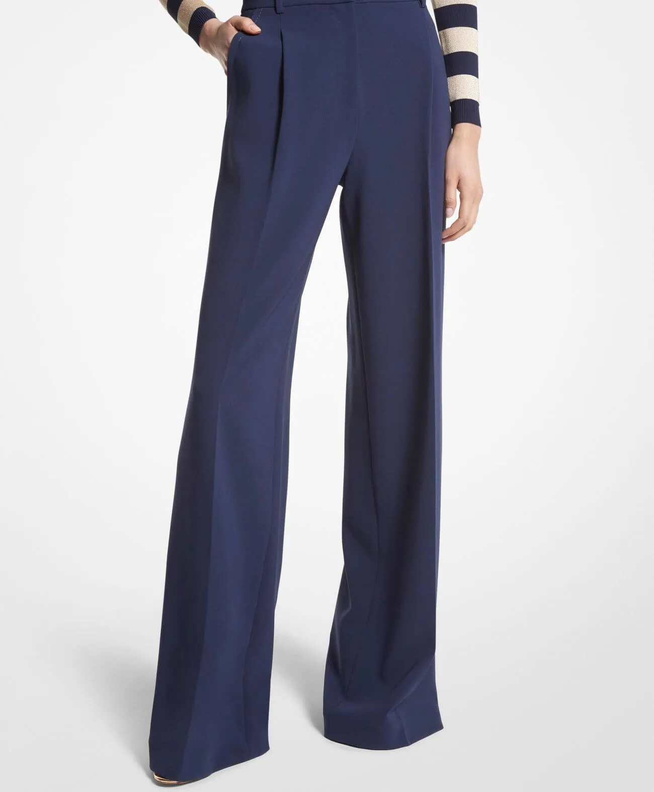Michael Michael Kors Crepe Wide Leg Pants, Navy