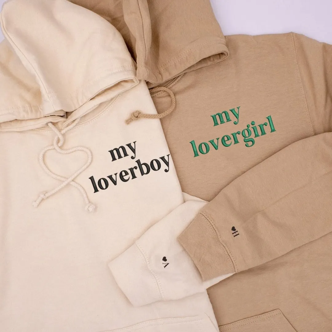 My Lovergirl & My Loverboy Matching Couple Hoodies - Custom Embroidered Sweatshirts For Couples