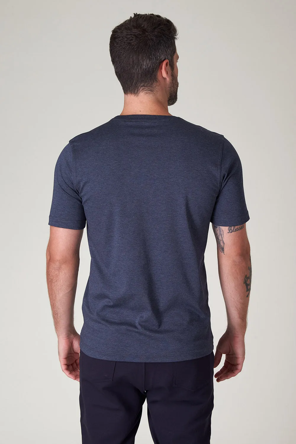 Raffi The Lafayette Must Have Crew Neck RW22202 | Carbon | Pure Aqua Cotton Collection