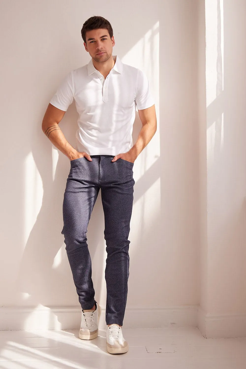 Raffi The Sherwood Essential Three Button Polo RW22206 | White | Aqua Collection