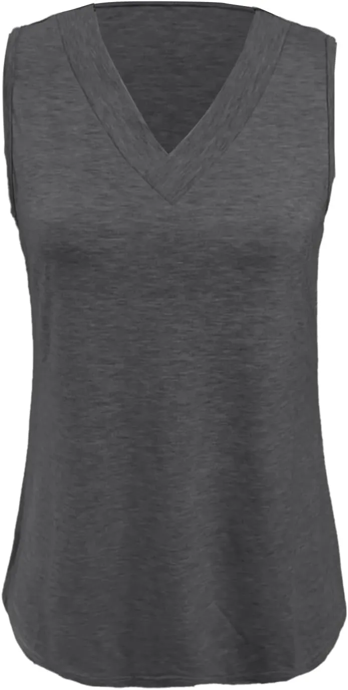 Tank Top for Women Summer V Neck T-Shirt Trendy Sleeveless Basic Tee Loose Fit 2025 Fashion