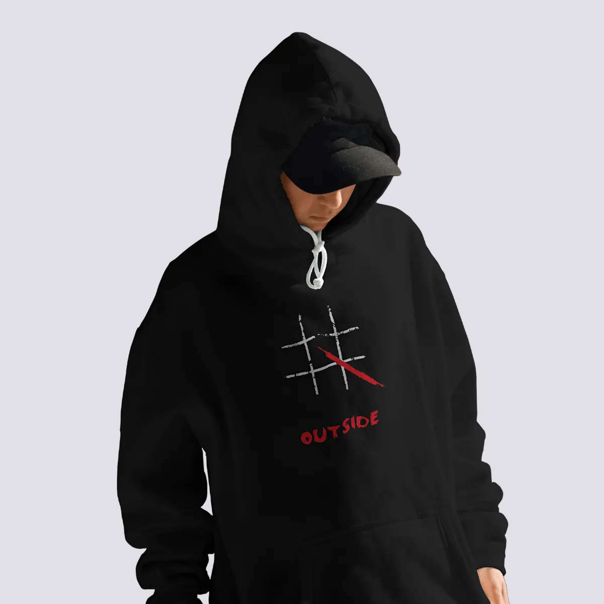 Think Outside Relaxed Fit Black Hoodie For Men By DemonWear