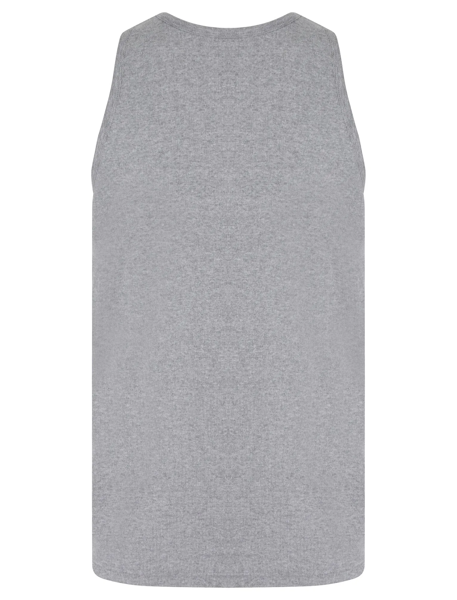 Victory 4 Pack Cotton Ribbed Sleeveless Vest Tops in Blithe Blue / Light Grey Marl / Jet Black / Blue Horizon - South Shore