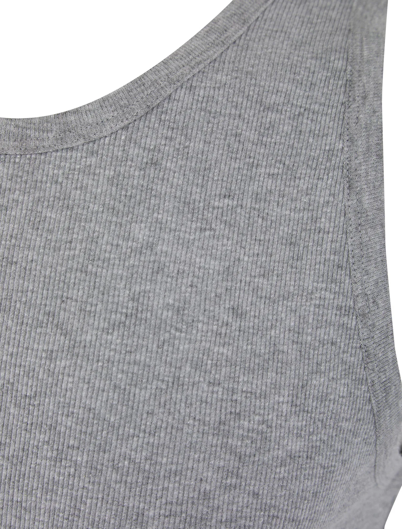 Victory 4 Pack Cotton Ribbed Sleeveless Vest Tops in Blithe Blue / Light Grey Marl / Jet Black / Blue Horizon - South Shore