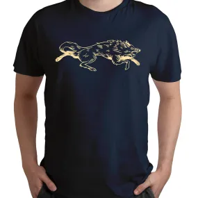 VINTAGE WOLF TEE SHIRT-NAVY