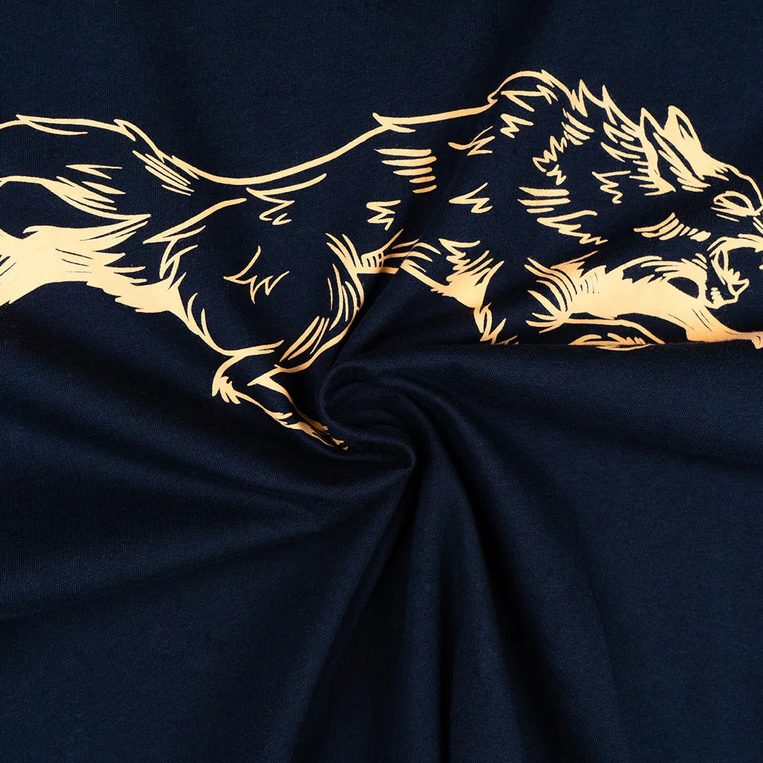 VINTAGE WOLF TEE SHIRT-NAVY