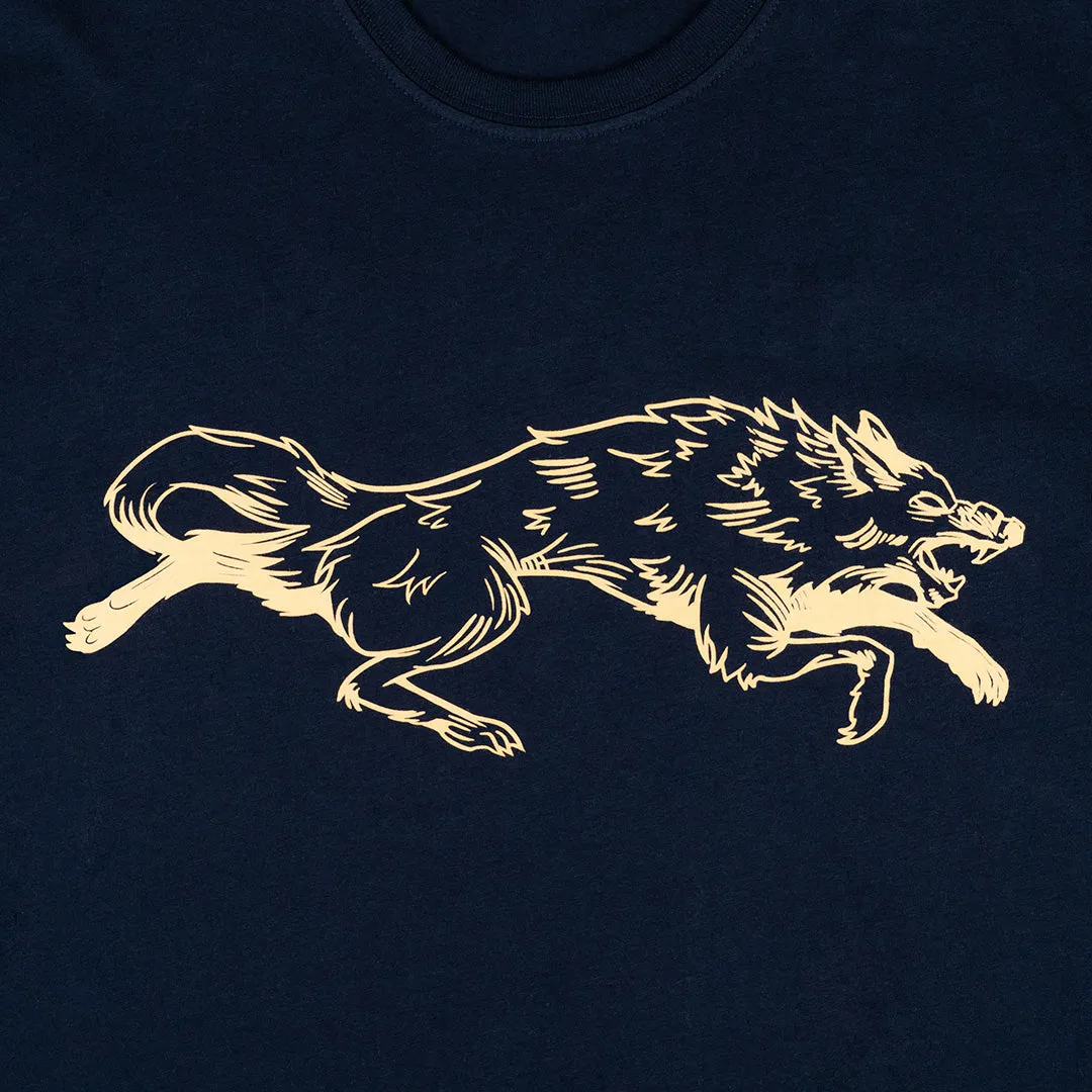 VINTAGE WOLF TEE SHIRT-NAVY