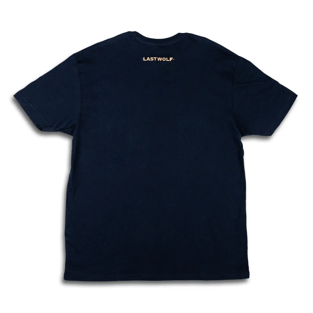 VINTAGE WOLF TEE SHIRT-NAVY
