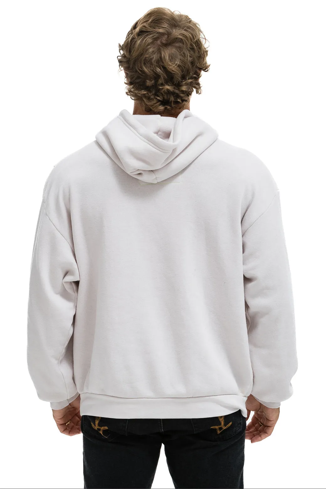 WAVE STRIPE 4 PULLOVER HOODIE RELAXED - DOVE // CHARCOAL