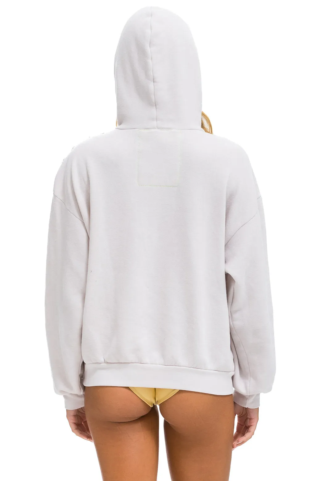 WAVE STRIPE 4 PULLOVER HOODIE RELAXED - DOVE // CHARCOAL